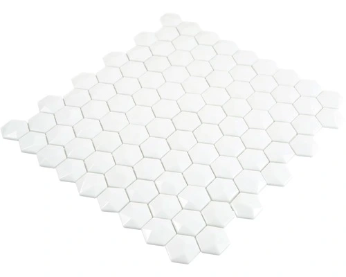 Glasmozaïek Arctic 01 Hexagon Wit 30x29 Cm - Afbeelding 4