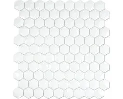 Glasmozaïek Arctic 01 Hexagon Wit 30x29 Cm