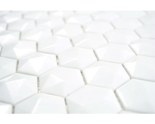 Glasmozaïek Arctic 01 Hexagon Wit 30x29 Cm - Afbeelding 5