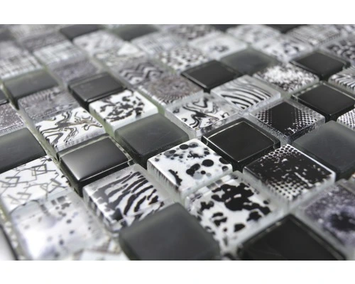 Glasmozaïek XCM JT03 Zwart 29,8x29,8 Cm - Afbeelding 4