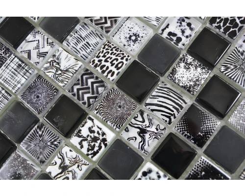 Glasmozaïek XCM JT03 Zwart 29,8x29,8 Cm - Afbeelding 5