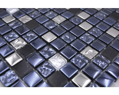 Glasmozaïek XCM M660 Zwart/zilver 30x30 Cm - Afbeelding 4