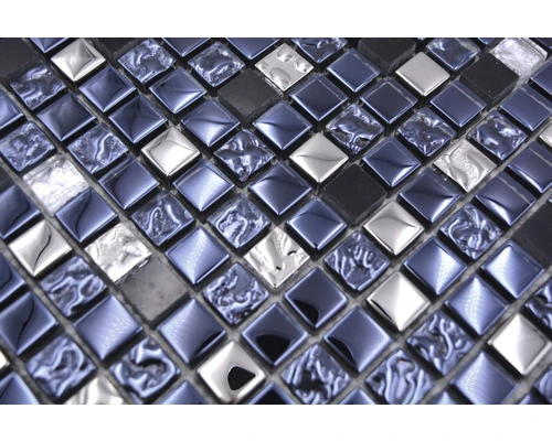 Glasmozaïek XCM M660 Zwart/zilver 30x30 Cm - Afbeelding 2