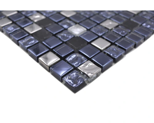 Glasmozaïek XCM M660 Zwart/zilver 30x30 Cm - Afbeelding 3