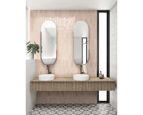 Wandtegel Handvorm Artcore Pink 6,5 X 40 Cm - Afbeelding 2