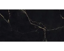 Wand- En Vloertegel Vale Black Gold Gepolijst 60x120 Cm Gerectificeerd