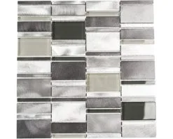 Aluminium Mozaïek A801 Zilver/grijs Mix 30,1x30,1 Cm