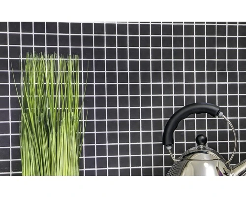 Keramisch Mozaïek Uni Zwart Ongeglazuurd 32,7x30,2 Cm Antislip - Afbeelding 4