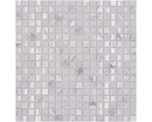 Glasmozaïek Chrystal XIC 1011 Wit Mix Craquelé/gebroken Glas 30,5x30,5 Cm