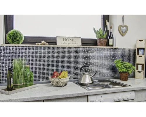 Glasmozaïek Chrystal XIC 1099 Zwart/zilver Mix Craquelé/gebroken Glas 30x30 Cm - Afbeelding 3