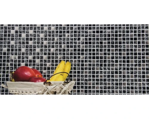 Glasmozaïek Chrystal XIC 1099 Zwart/zilver Mix Craquelé/gebroken Glas 30x30 Cm - Afbeelding 5
