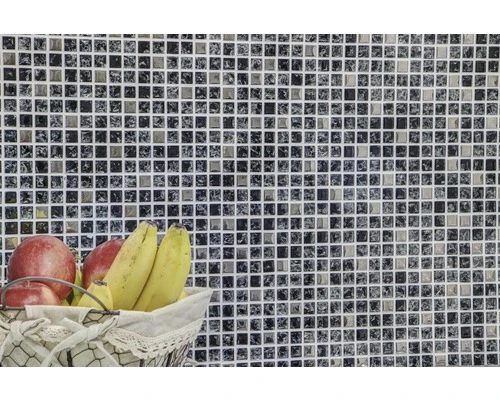 Glasmozaïek Chrystal XIC 1099 Zwart/zilver Mix Craquelé/gebroken Glas 30x30 Cm - Afbeelding 6