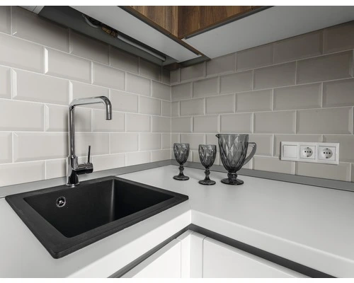 Wandtegel Metro Biselado Mist Grey Glans 10x20 Cm - Afbeelding 3