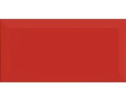 Wandtegel Metro Biselado Rojo Glans 10x20 Cm
