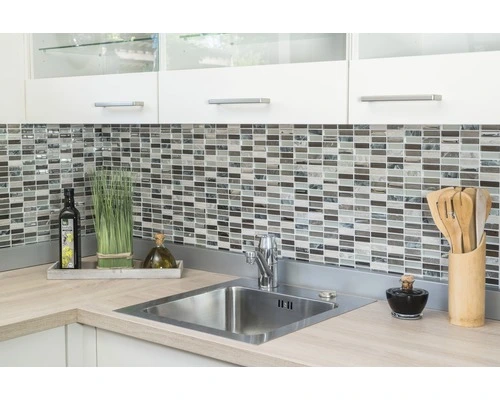 Glasmozaïek XCM SM68 Wit/beige/bruin 29,8x30,4 Cm - Afbeelding 3