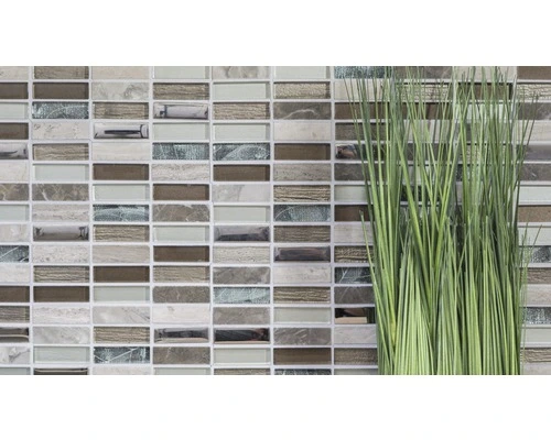 Glasmozaïek XCM SM68 Wit/beige/bruin 29,8x30,4 Cm - Afbeelding 6