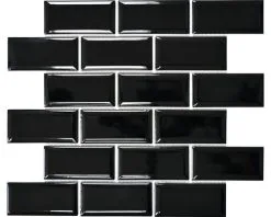 Keramisch Mozaïek CG M01B Metro Uni Zwart 29,56x29,1 Cm