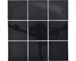 Keramisch Mozaïek CQ 120 Uni Zwart Glans 30x30 Cm