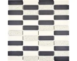 Keramisch Mozaïek CU ST210 Zwart/crème 30x30 Cm Antislip