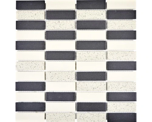 Keramisch Mozaïek CU ST210 Zwart/crème 30x30 Cm Antislip