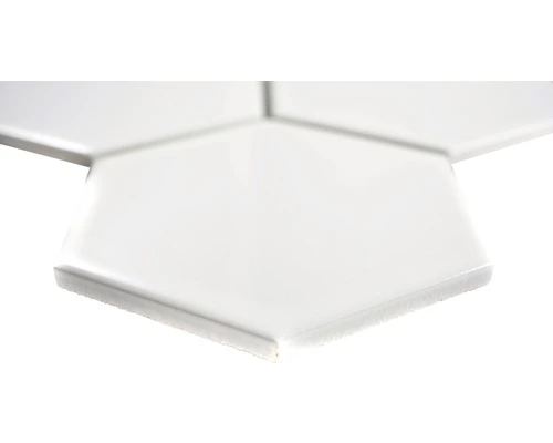 Keramisch Mozaïek HX 100 Hexagon Uni Wit Glans 25,6x29,6 Cm - Afbeelding 3