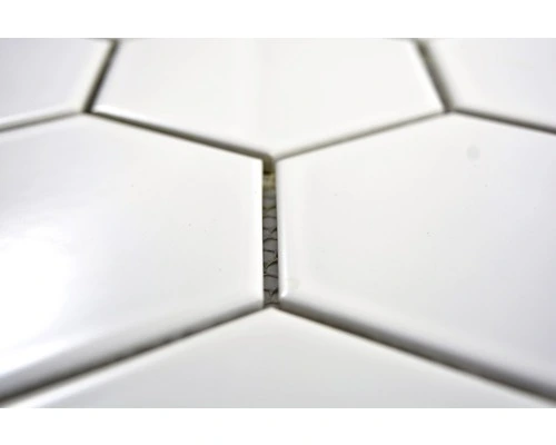 Keramisch Mozaïek HX 100 Hexagon Uni Wit Glans 25,6x29,6 Cm - Afbeelding 4
