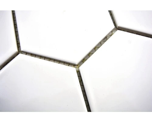 Keramisch Mozaïek HX 100 Hexagon Uni Wit Glans 25,6x29,6 Cm - Afbeelding 5