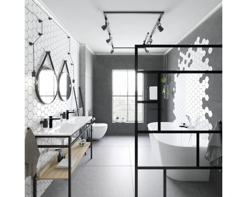 Keramisch Mozaïek HX 100 Hexagon Uni Wit Glans 25,6x29,6 Cm - Afbeelding 7