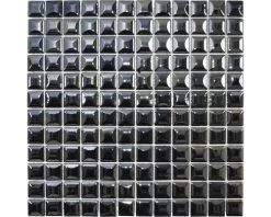 Glasmozaïek Sandy 28 Uni Zwart 31,5x31,5 Cm