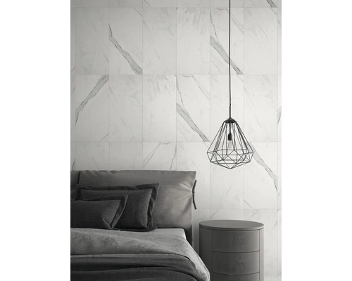 Wand- En Vloertegel Gepolijst Wit Calacatta 60x120 Cm Gerectificeerd - Afbeelding 2