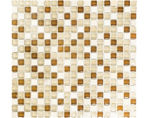 Glasmozaïek Crystal XCM M820 Beige Mix 30,5x32,5 Cm