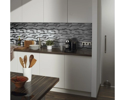 Aluminium Mozaïek XAM A891 Grijs/zilver/zwart Mix 30x34 Cm - Afbeelding 3